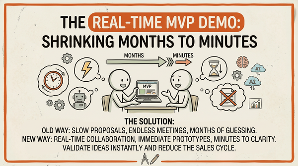 The collapse of the traditional sales cycle - from months of proposals to real-time prototype demos that shrink time to value